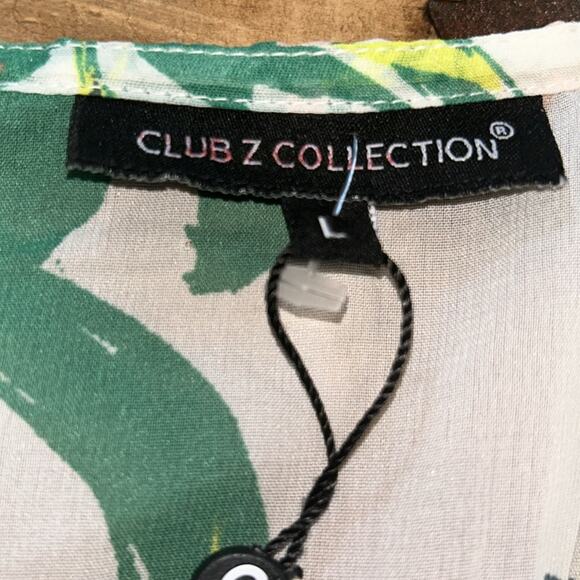 Woman’s Club Z Collection Leaf Print Coverup Size Large - Picture 5 of 9